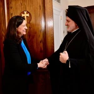 Hellenic Republic Minister of Interior Niki Kerameus Welcomed to the Archdiocese