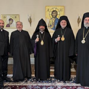 Bishop Mesrop Parsamyan visited Archbishop Elpidophoros for Pascha