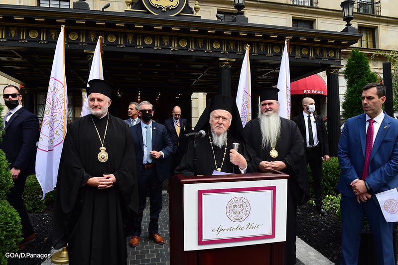 His All-Holiness Offers Greeting at the Regis Hotel