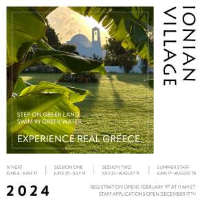 Ionian Village Announces Dates for 2024 Summer Programs
