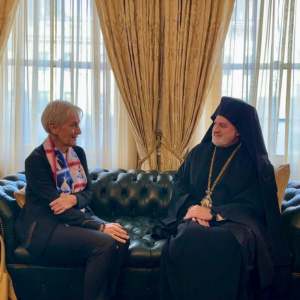 Archbishop Elpidophoros of America welcomed the newly appointed Ambassador of the Hellenic Republic to the United States Ekaterini Nassika to the Archdiocese Headquarters